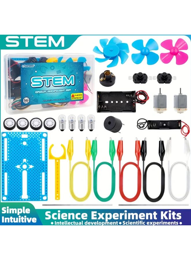 طقم تجارب العلوم التعليمية موديل A9 مع محرك ومصابيح وجرس وصندوق تخزين - Image 1